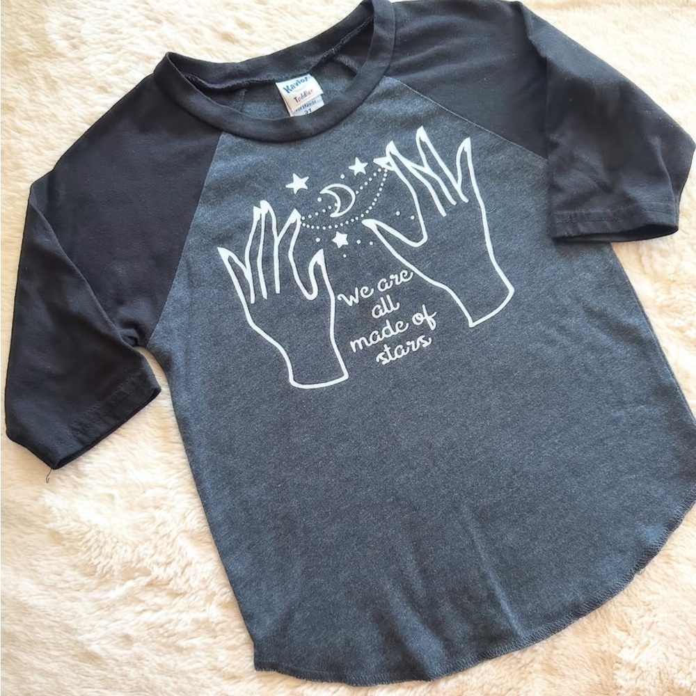 Half Moon Apparel Black and Gray Kids Raglan Tee